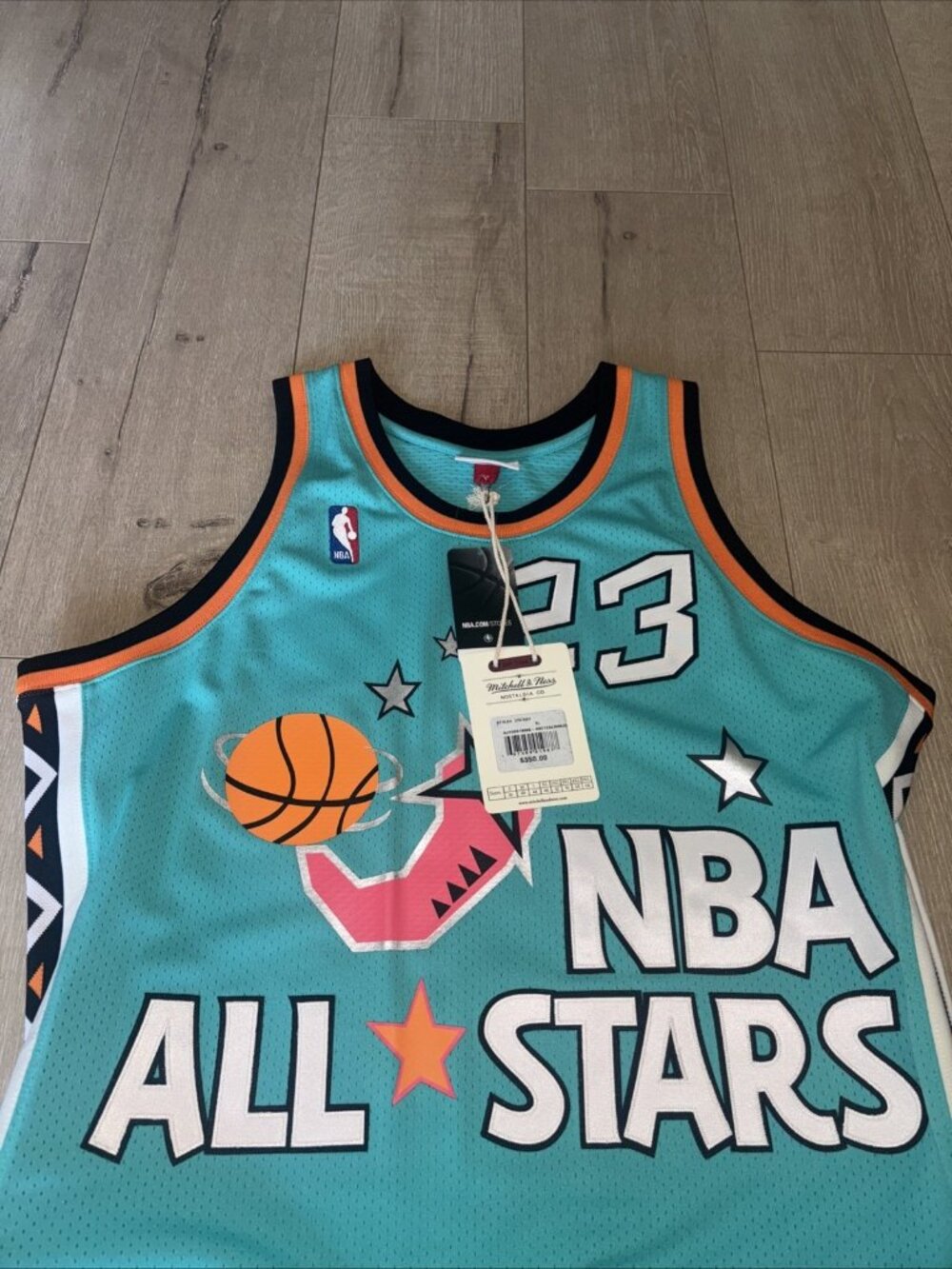 Michael Jordan 1996 Hardwood Classics Mitchell & Ness Jersey Teal Size XL NWT - Picture 3 of 7